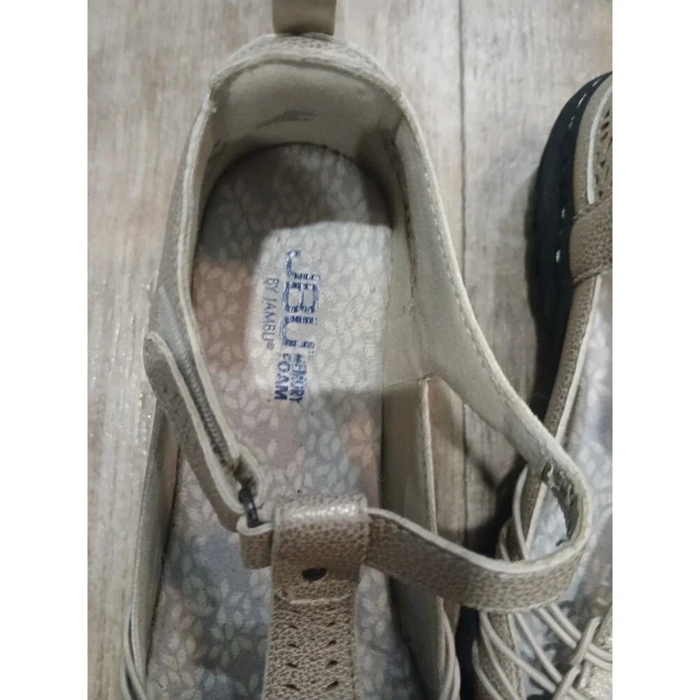 JBU by Jambu Women’s Gray Sahara Mary Jane Slip On Perforated Shoes - Size 8 M